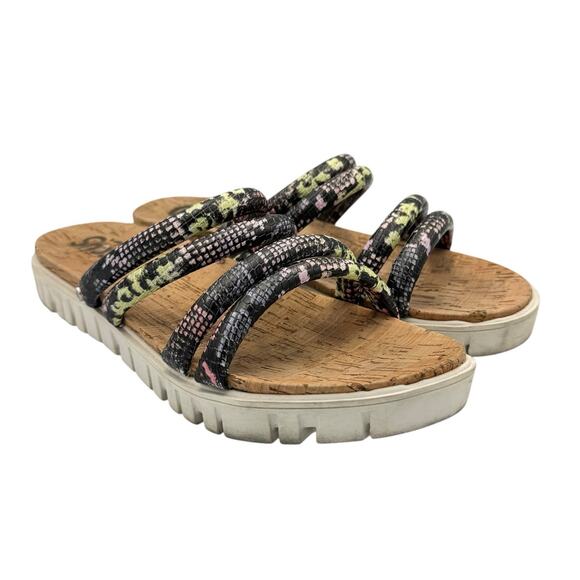 Circus by Sam Edelman Narina Faux Leather Bright Python Snake Platform Sandals - Picture 4 of 10